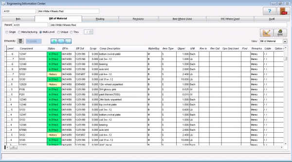 WinMAGI - Bill of Materials & Routing